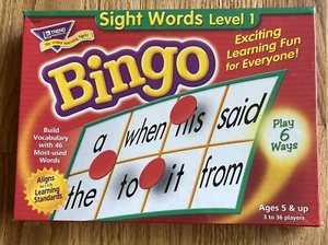 Sight Words Level 1 Bingo Reading Game Ages 5 & Up NIB - Picture 1 of 6