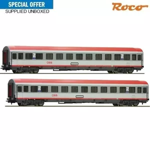 Roco QTY 2x HO 2nd class IC Eurofima Eurocity Express coaches ÖBB VI NEW UNBOXED - Picture 1 of 3