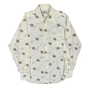 Camisa de vestir vintage años 70 Forsyth tradicional estampado japonés 15 1/2 - Imagen 1 de 7