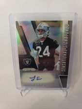 2019 Prizm Johnathan Abram RC Auto Rookie Sensational Signatures  Raiders Silver