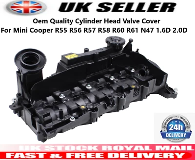 For Mini Cooper R55 R56 R57 R58 R60 R61 N47 1.6D 2.0D Cylinder Head Valve Cover - Image 1 of 4