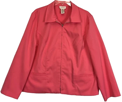 JAQUETA FEMININA STUDIO WORKS CORAL ZÍPER COMPLETO TAMANHO 16 MANGA LONGA - Imagem 1 de 4