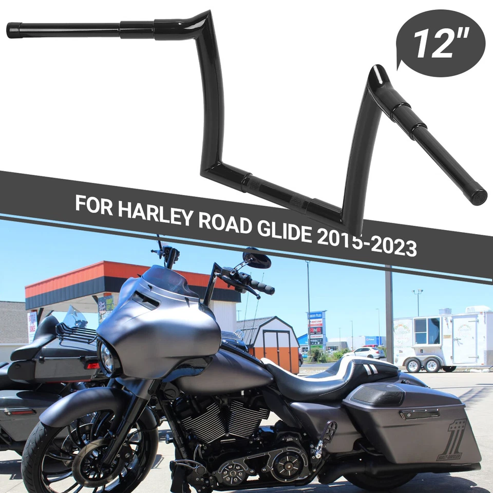 12" Meathook Ape Hanger Bars Handlebars For 2015-2023 Harley Touring Road Glide - Image 1 of 4