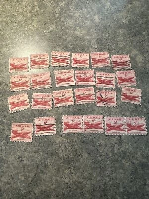 Scott #C39 6 Cent Air Mail Stamp DC-4 Skymaster - 1949 Lot Of 24 Cancelled - Image 1 of 4