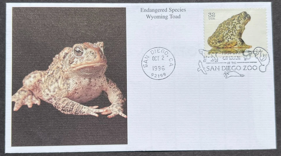 ENDANGERED TOAD #3105g OCT 2 1996 SAN DIEGO CA FIRST DAY COVER (FDC) BX3-1 - Image 1 of 1