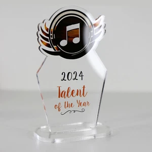 ACRYLIC COLOUR TROPHY AWARD CUSTOM DESIGNED FOR MUSIC PERFORMANCE ACHIEVEMENT - Foto 1 di 4