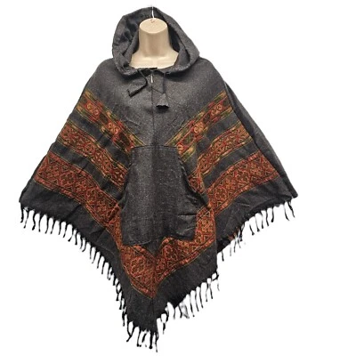 Poncho con Capucha Cálido Otoño Invierno Abrigo Capa Chal Bolsillo Ligero Talla Única Foto 1 de 4