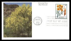 MayfairStamps US FDC 1998 New York Flowering Trees Blue Paloverde Mystic Stamps