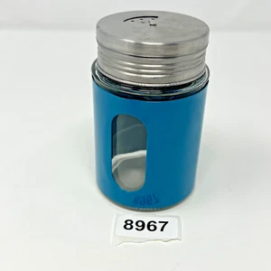 Denim Blue Salt & Pepper Shaker Spice Jar - Stainless Steel Lid & Glass Jar - Picture 1 of 11