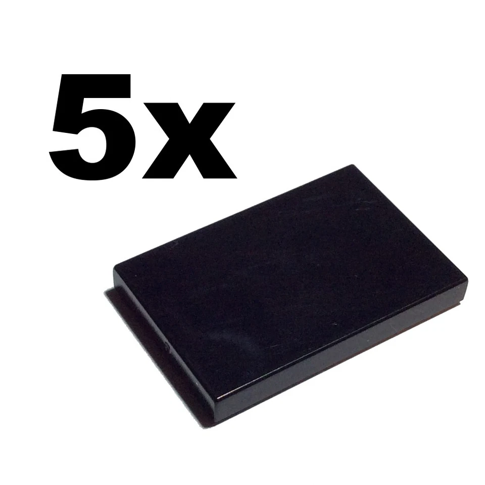 NEW LEGO - TILES - 2 x 3 - Black Tile x 5 - smooth flat tile 2x3 - Image 1 of 1