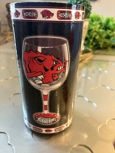 University of Arkansas handbemaltes Weinglas von Alice Allred G33 - Bild 1 von 10