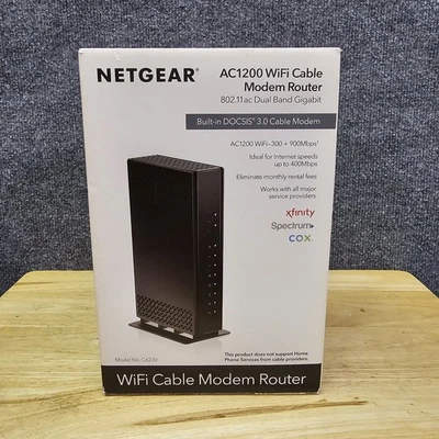 NETGEAR Cable Modem with Built-in WiFi Router AC1200 DOCSIS 3.0  - Image 1 of 4