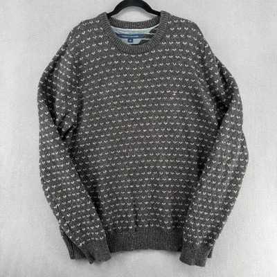 Tommy Hilfiger Mens Wool Blend Sweater Large Grey Crew Neck Winter Staple - Image 1 of 4