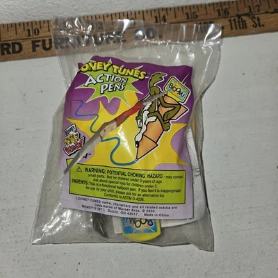 Bolígrafos de acción vintage 2000 Wendy's Kids Meal Toy Looney Tunes "Wile E Coyote" Foto 1 de 3