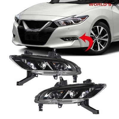 Bumper Fog Lights Driving Lamp For Nissan Maxima 2016-2019 Clear Lens Left+Right - Image 1 of 4