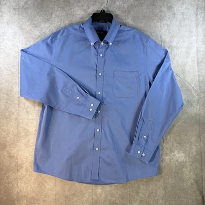 Camisa Eddie Bauer Abotonada Hombre XL Azul Relajada Resistente a las Arrugas Manga Larga Foto 1 de 4