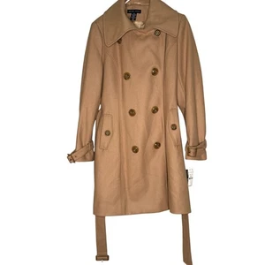 New York Company Wool Blend Long Trench Coat Sz 14 Jacket Old Money Holiday - Picture 1 of 12
