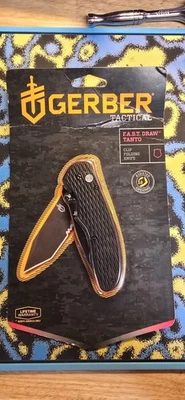 GERBER Gear Fast Draw Assisted Opening Folding Pocket Knife Black - Image 1 of 2