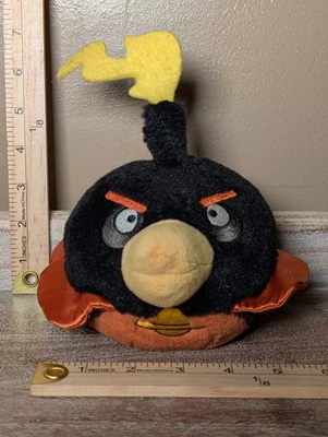 Angry Birds Space Fire Bomb Bird Plush | 8" 2012 CWT Eggsteroid Walmart Version - Image 1 of 3