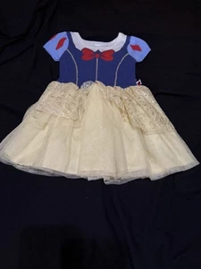 Girls Disney Princess Snow White Sweater & Tutu Dress Blue Gold Tulle 4T apple - Picture 1 of 14