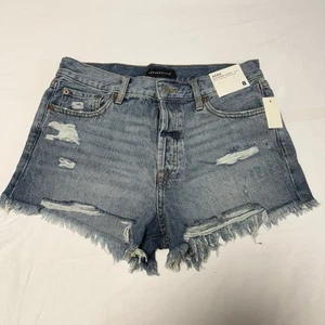 Aeropostale Boyfriend Shorts Aero2 Premium Air Denim Distressed High Rise Sz 8 - Picture 1 of 9