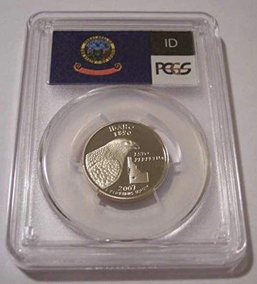 2007 S Clad Idaho State Quarter Proof PR70 DCAM PCGS Flag Label - Image 1 of 2