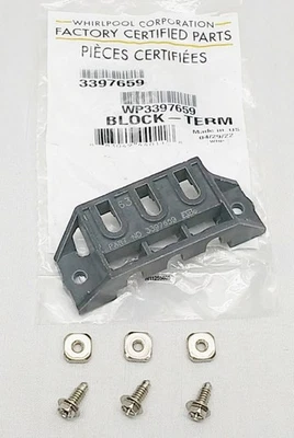 AP6008354 Whirlpool Dryer Power Terminal Block & 279393 Screw Kit - New OEM - Image 1 of 3