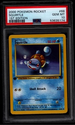 2000 Pokemon Rocket #68 Squirtle 1st Edition PSA 10 Gem Mint - Image 1 of 2