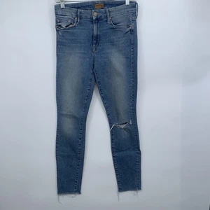Mother Women's Looker Ankle Fray Denim Jeans Mid Rise Love Gun Wash Size 27 - Picture 1 of 10