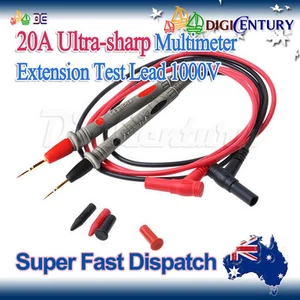 New Digital Multimeter Meter Testing 1000V 20A Test Lead Probe Cable Needle Tip - Foto 1 di 1