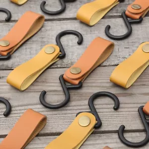 6 Pcs Outdoor Leather Hooks S Type Portable Camping Pole Shelving Hanging Hooks - Picture 1 of 7