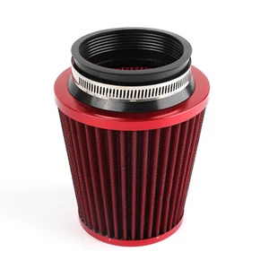 3" 76 mm Red High Flow Cold Air Intake Cone Replacement Universal Dry Filter Car - Picture 1 of 7