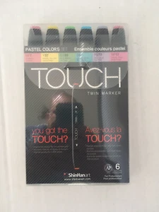 Touch 6 Twin Marker Set. Pastel Colours - Picture 1 of 6