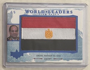 ABDEL FATTAH EL-SISI #/d 4/5 2020 DECISION WORLD LEADERS FLAG PATCH CARD EGYPT