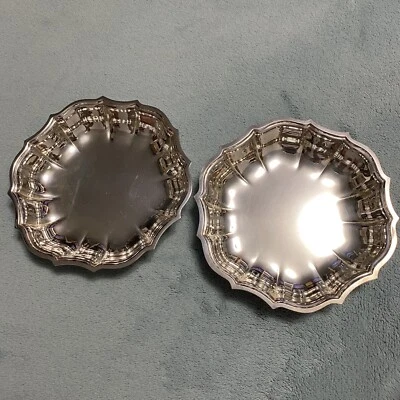 VTG 2 Nut Candy Dish 5 1/2" Chippendale International Silver Co SilverPlated - Image 1 of 4