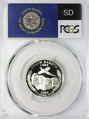 2006-S 25C State Quarter South Dakota PCGS PR69 DCAM 90% Silver 22ltat0625 - Image 1 of 4
