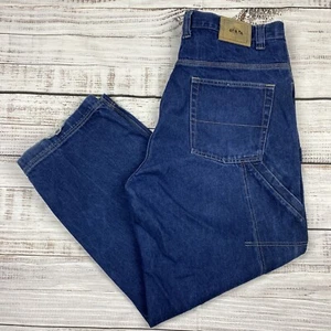 VTG PJ Mark BAGGY Fit Blue Denim Jeans 40x30 Wide Leg Y2k Skater Hip Hop Pants - Picture 1 of 7