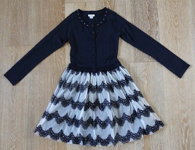 Eliane et Lena Girls Black Tulle Overlay Dress Size 10 EUC - Image 1 of 4