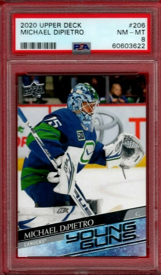 2020-21 UPPER DECK MICHAEL DIPIETRO YOUNG GUNS ROOKIE #206 PSA 8 RC UD YG GC - Image 1 of 1