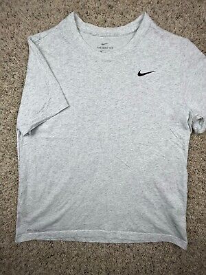 The Nike Tee Shirt Mens Size Large Gray White Short Sleeve Heathered Cotton • 16.79€