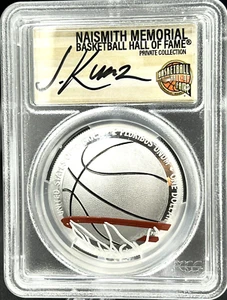 2020-P Basketball HOF PCGS PR70 DCAM FDOI 1st Official Colorized J. Kunz AUTO - Picture 1 of 2