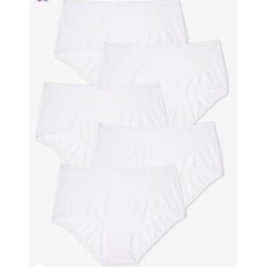 Comfort Choice 5 Pack White Nylon Full Cut Briefs Plus Size 14 7X