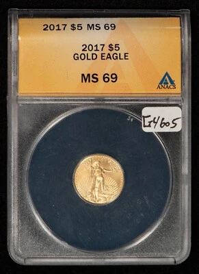 2017 G$5 1/10 oz Gold American Eagle - Tenth Ounce - ANACS MS 69 - SKU-G4605 - Image 1 of 4