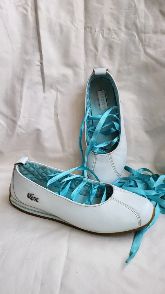 Sapatilhas de balé de couro vintage originais Lacoste – estilo Mary Jane - Imagem 1 de 4