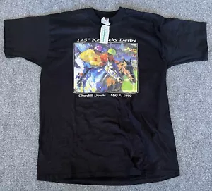 Kentucky Derby T Shirt NWT 1999 Art To Wear Black 125th Large Horse Racing - Picture 1 of 7