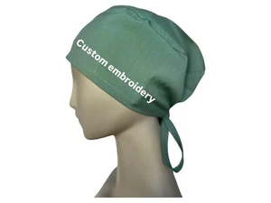 Scrubs UNISEX caps,NURSE,doctor,surgical,gift,green,custom,embroidery,add name - Picture 1 of 11
