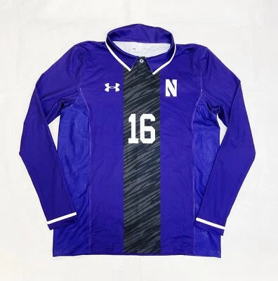 Camiseta de fútbol Under Armour Northwestern Wildcats cuello LS para hombre grande UJUJP4M Foto 1 de 2