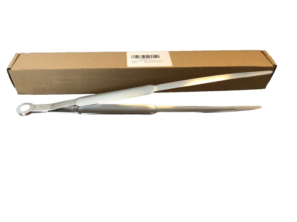 Pinzas finas de acero inoxidable Rösle, 12,2 pulgadas Foto 1 de 4