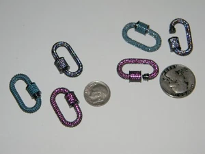 Pave cubic zirconia toggle clasps, jewelry making, jewelry findings, one clasp - Picture 1 of 5