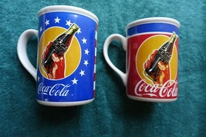 Two Gibson Coca Cola Stars And Stripes American Coffee Mugs Vote Red White Blue - Picture 1 of 6